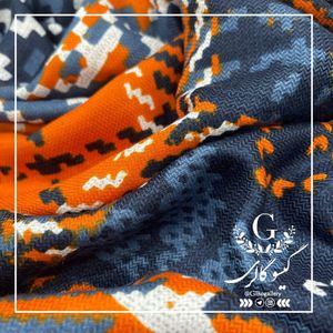 خرید آنلاین روسری پارچه چهارفصل برند اعلا دستدوز قواره بزرگ طرح مشکی سفید (ارسال رایگان)