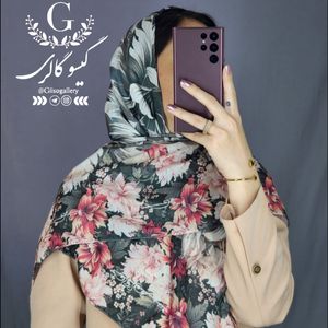 خرید آنلاین روسری نخی درجه یک لطیف منگولدار قواره دار و خوش ایست طرحبندی