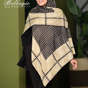 خرید اینترنتی (ارسال رایگان )روسری نخی اعلا بلاژیو طرح آرتا دستدوز قواره بزرگ