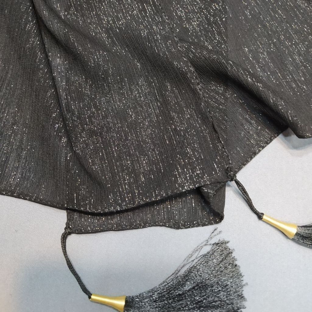 خرید آنلاین شال اشکی  کریشه لمدار  مشکی مجلسی  منگوله دار (ارسال رایگان)