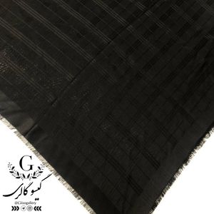 خرید آنلاین روسری نخی مشکی ساده و زمینه خطدار  قواره متوسط و قواره بزرگ (ارسال رایگان)