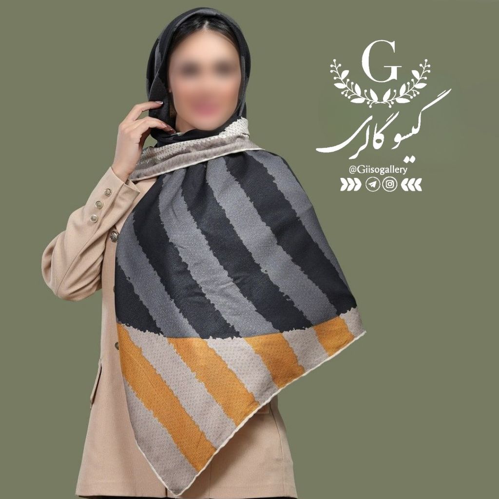 خرید اینترنتی حراج روسری نخی پاییزه قواردار طرحبندی