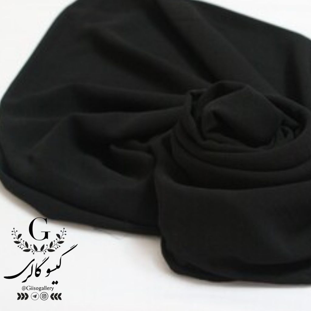 فروش اینترنتی روسری مشکی کرپ اعلاء برند  دور دوخت قواره 100 ارسال رایگان