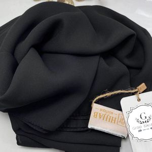 فروش اینترنتی روسری مشکی کرپ اعلاء برند  دور دوخت قواره 100 ارسال رایگان