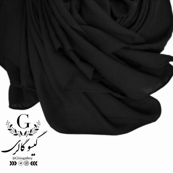 روسری مشکی کرپ اعلاء برند  دور دوخت قواره 100