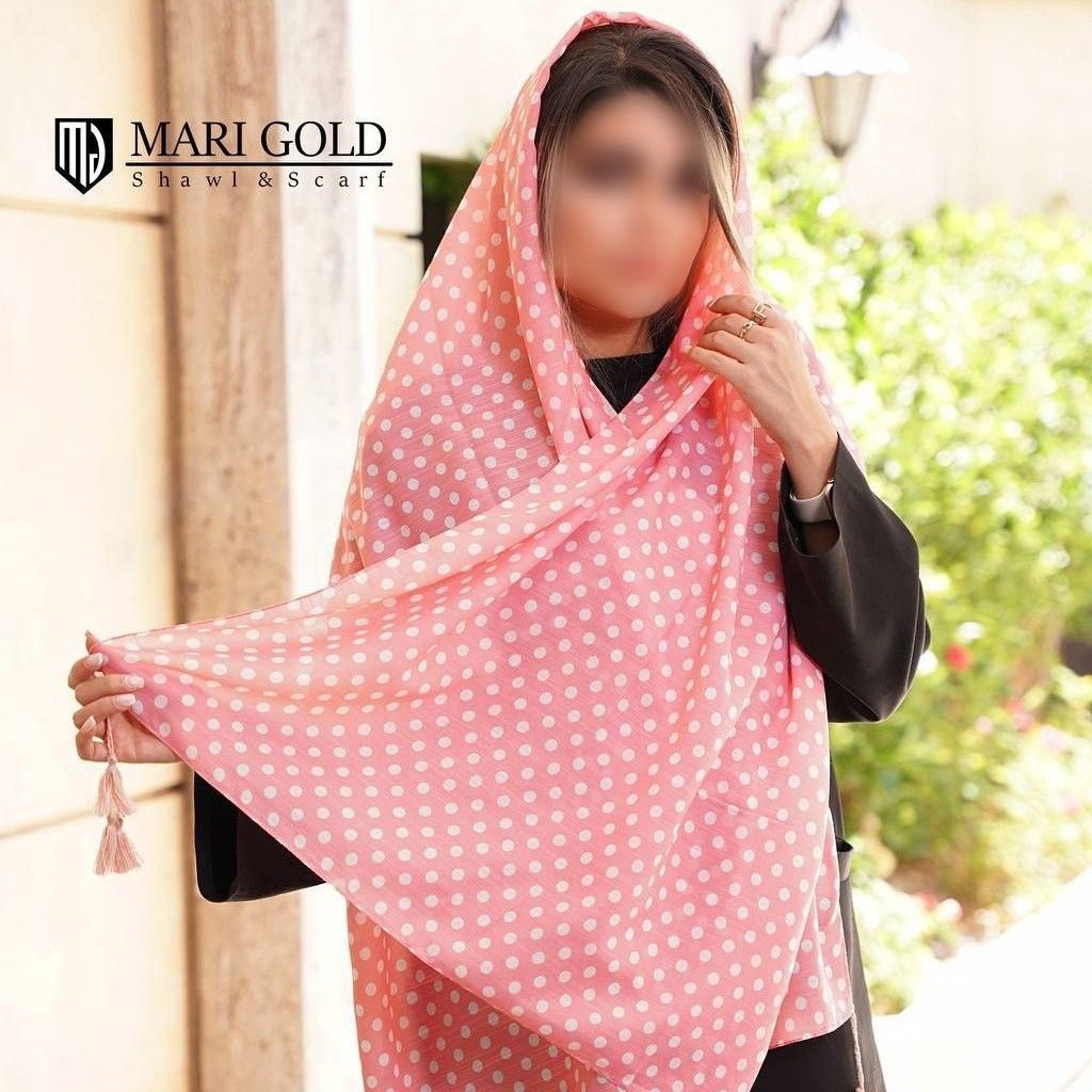 خرید آنلاین شال پارچه نخی منگولدار توپی رنگبندی (ارسال رایگان)