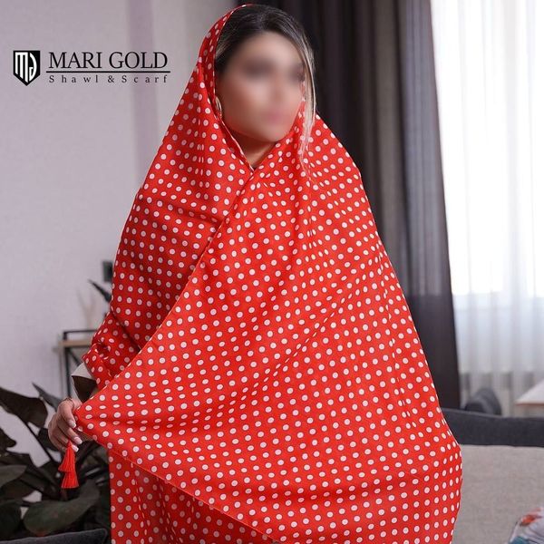 شال پارچه نخی منگولدار توپی