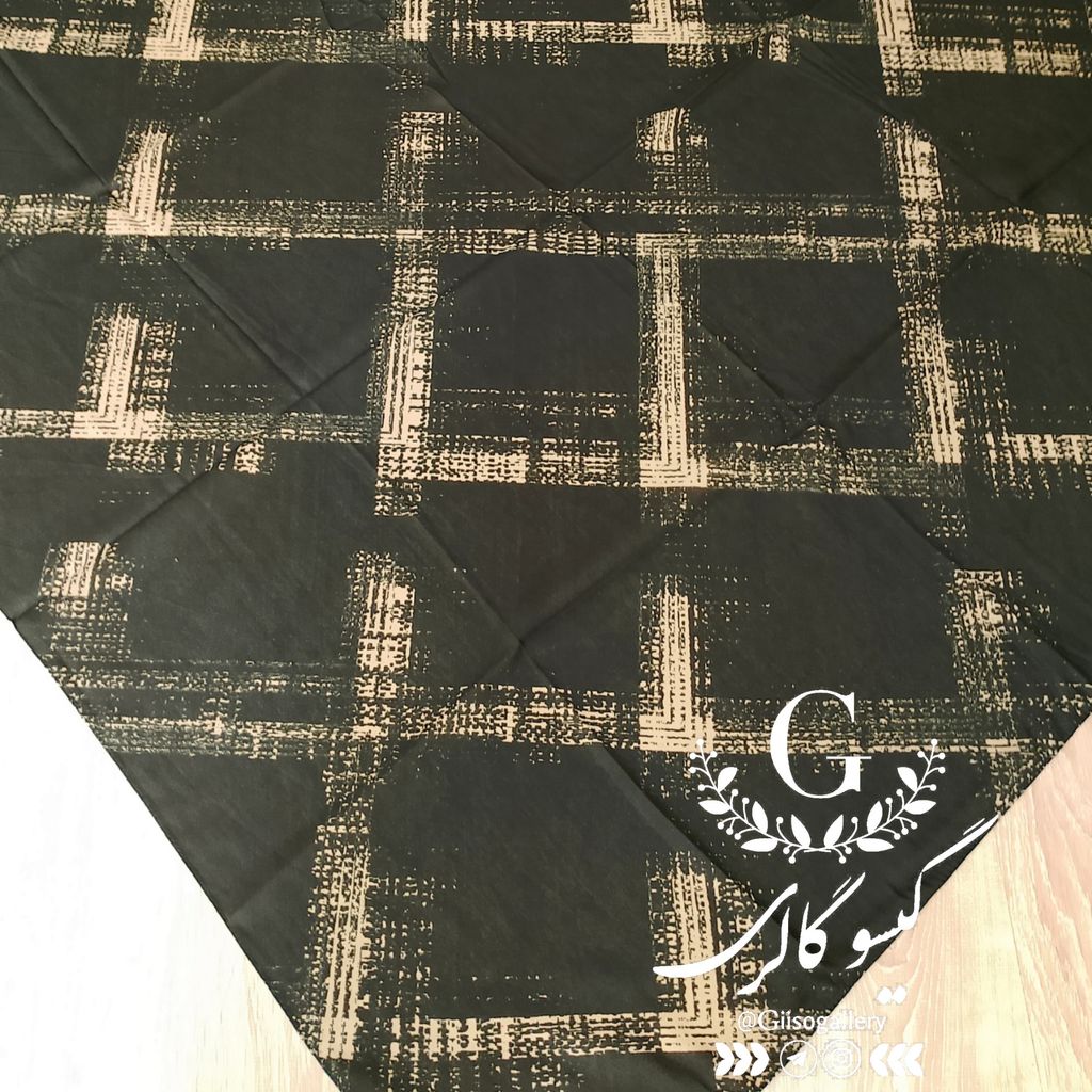 خرید آنلاین روسری میکس نسکافه ای نخی لطف و اعلاء طرحبندی برند  