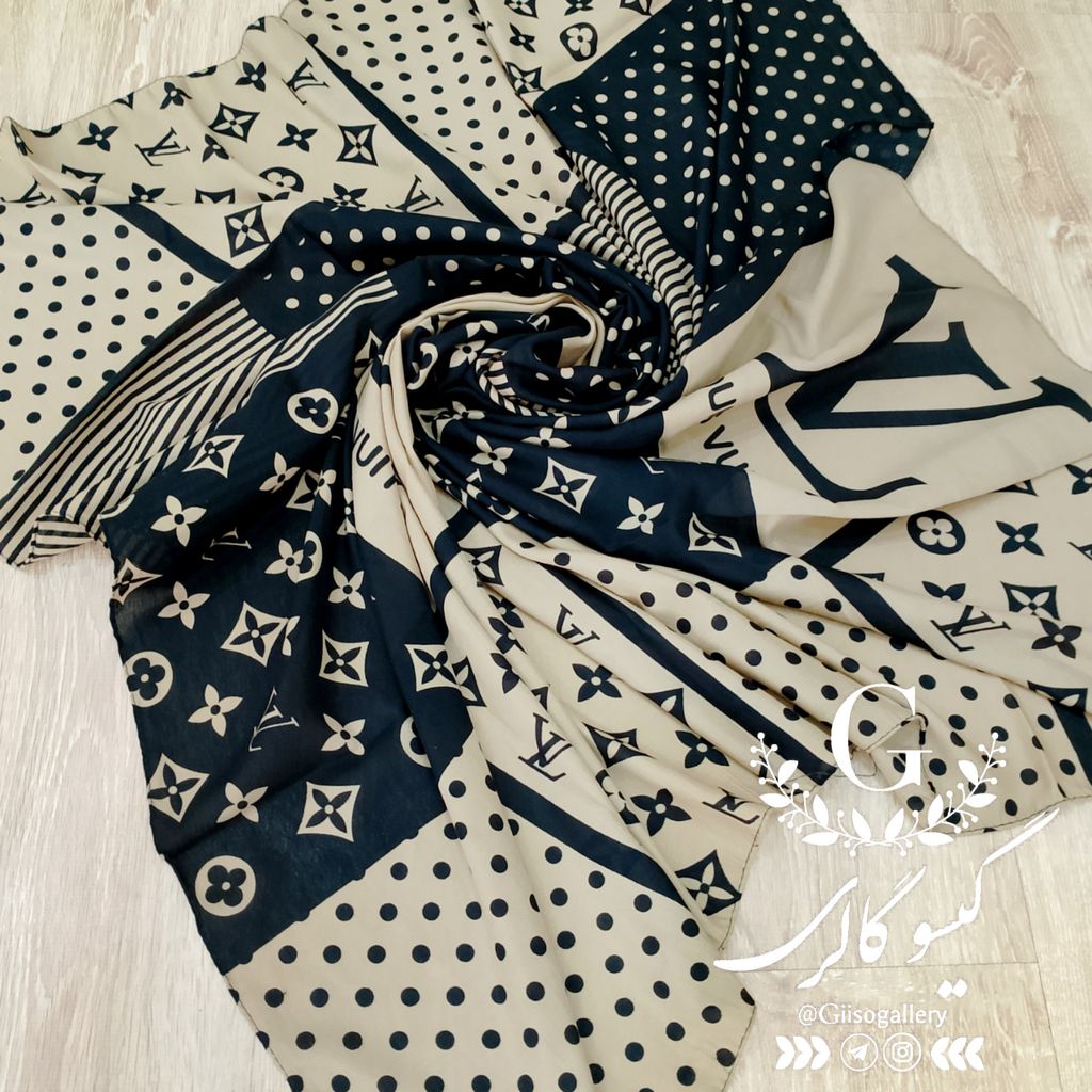 فروش اینترنتی روسری میکس نسکافه ای نخی لطف و اعلاء طرحبندی برند  