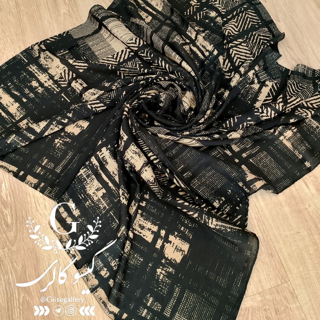 خرید اینترنتی روسری میکس نسکافه ای نخی لطف و اعلاء طرحبندی برند  