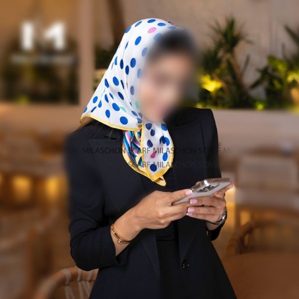 روسری مینی اسکارف حریر ابریشم وارداتی دوخت ترک قواره 70