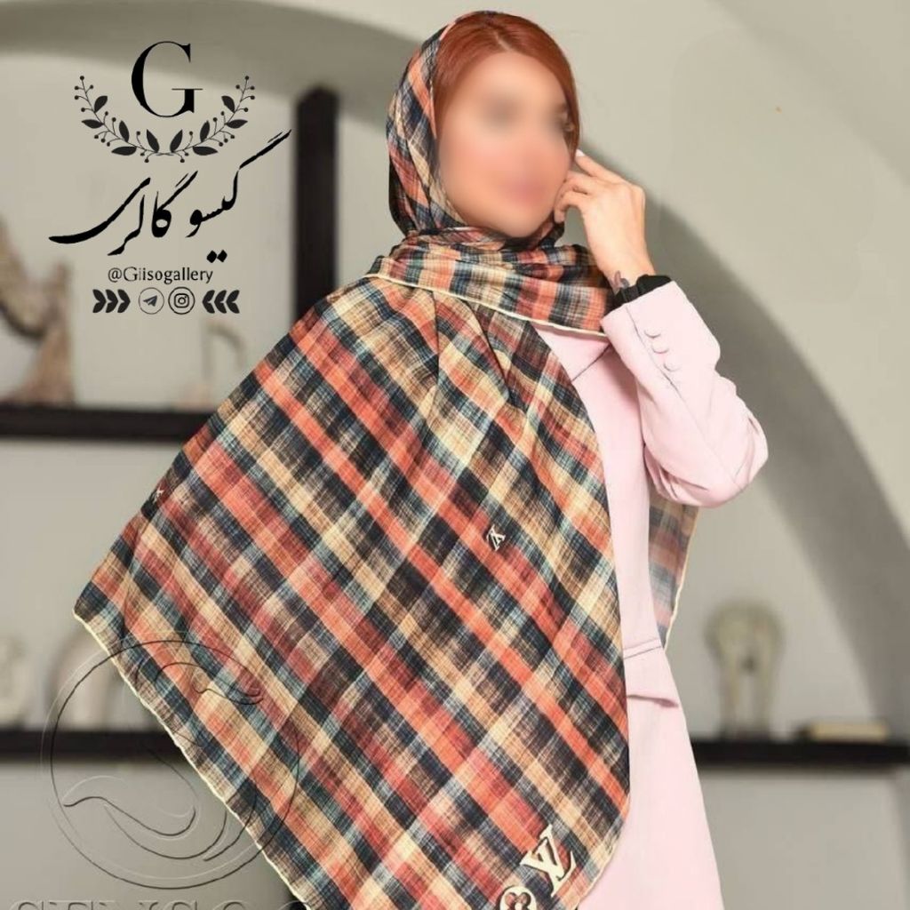 خرید اینترنتی روسری پارچه اعلاء برند سنسو طرحبندی دستدوز قواره مجلسی
