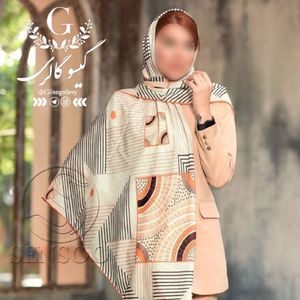 خرید اینترنتی روسری پارچه اعلاء برند سنسو طرحبندی دستدوز قواره مجلسی