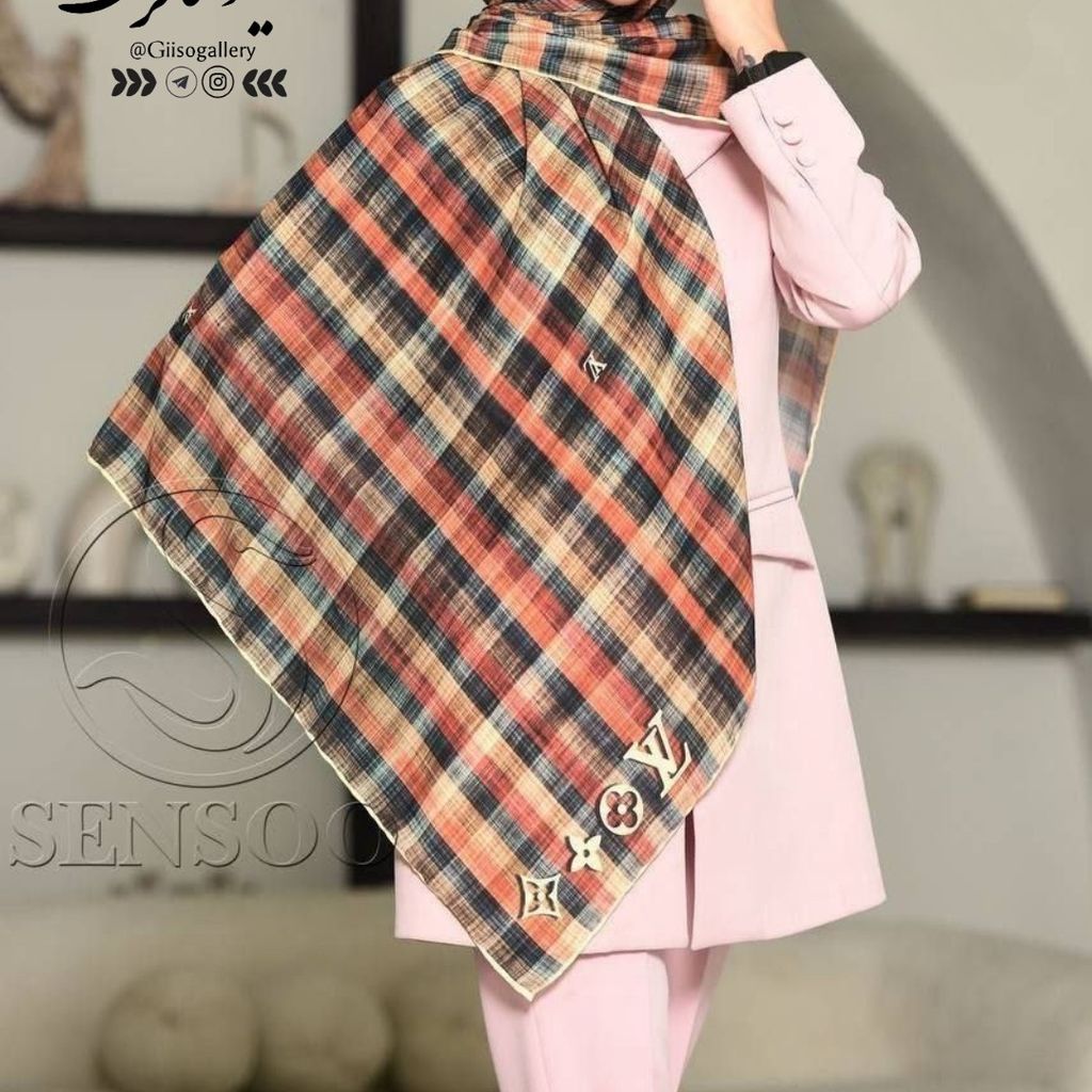 خرید آنلاین روسری پارچه اعلاء برند سنسو طرحبندی دستدوز قواره مجلسی