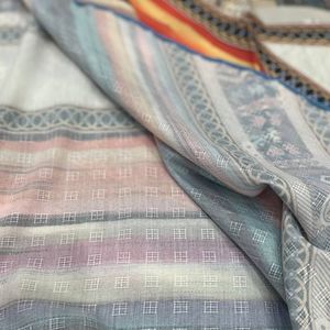 فروش اینترنتی روسری پارچه اعلاء برند سنسو طرحبندی دستدوز قواره مجلسی