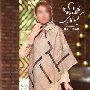 خرید آنلاین روسری پارچه اعلاء برند سنسو طرحبندی دستدوز قواره مجلسی