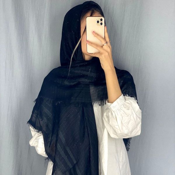 روسری نخی قواره بزرگ لمه دار