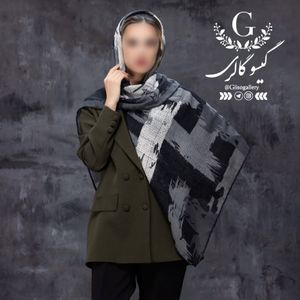 خرید اینترنتی روسری پارچه اعلاء طرح طیفی آبرنگی دستدوز قواره مجلسی