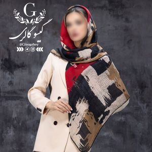 خرید اینترنتی روسری پارچه اعلاء طرح طیفی آبرنگی دستدوز قواره مجلسی