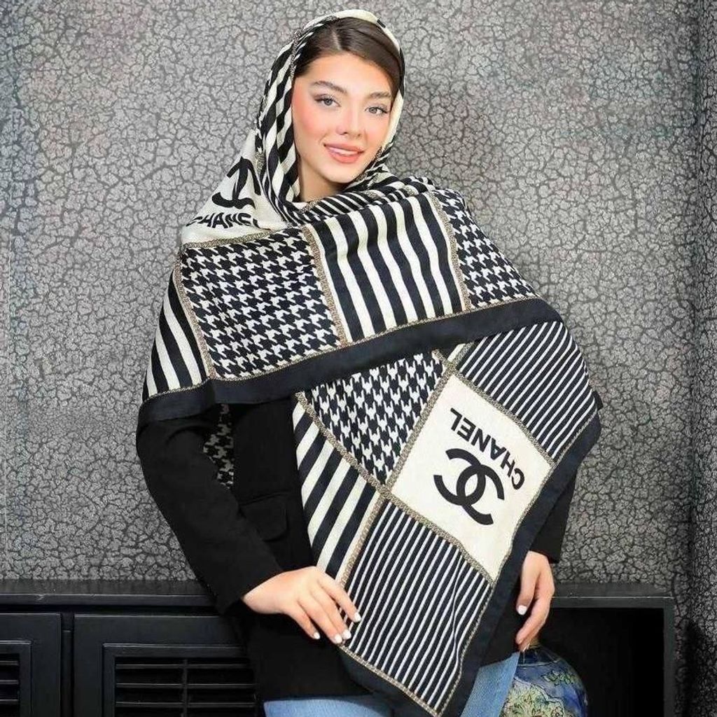 فروش اینترنتی روسری سوپرنخ منگولدار قواره بزرگ طرحبندی  ارسال رایگان و سراسری