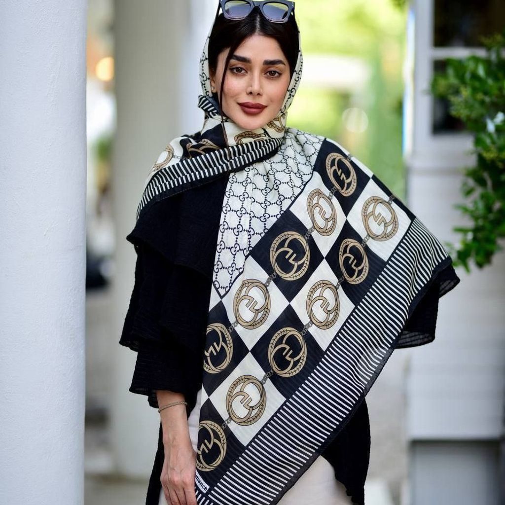 فروش اینترنتی روسری سوپرنخ منگولدار قواره بزرگ طرحبندی  ارسال رایگان و سراسری