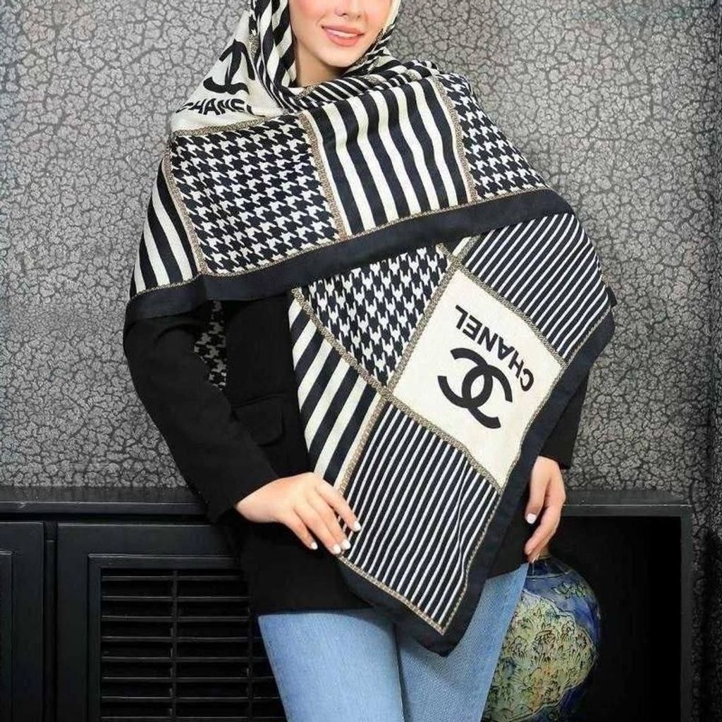 خرید اینترنتی روسری سوپرنخ منگولدار قواره بزرگ طرحبندی  ارسال رایگان و سراسری