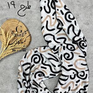 خرید اینترنتی روسری پارچه اعلا دستدوز برند ماری گلد میکس مشکی طلایی