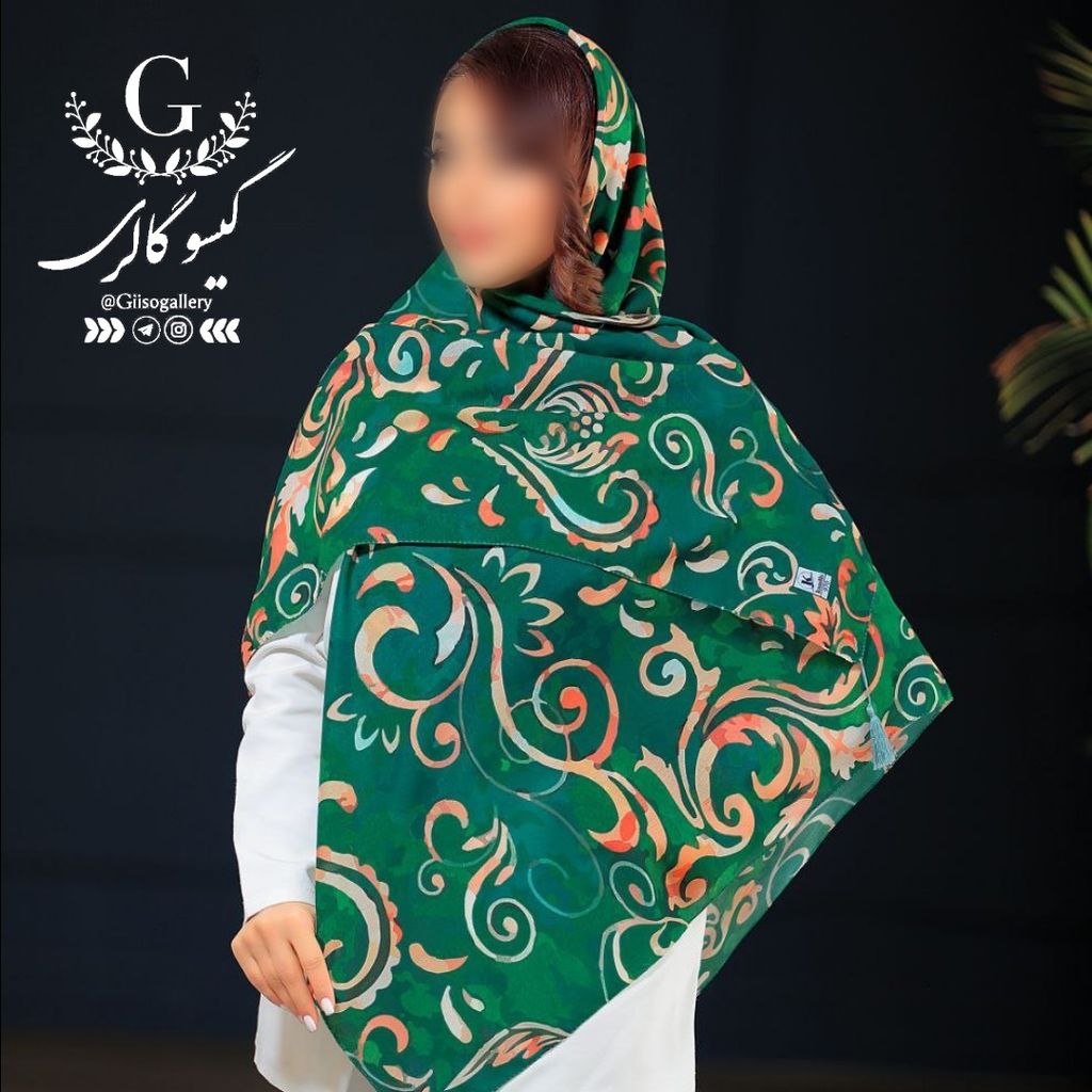 فروش اینترنتی روسری  نخ اسپان اعلا قواره بزرگ طرح بندی آبرنگی  ارسال رایگان 