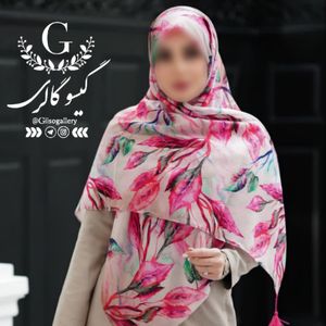 فروش اینترنتی روسری  نخ اسپان اعلا قواره بزرگ طرح بندی آبرنگی  ارسال رایگان 