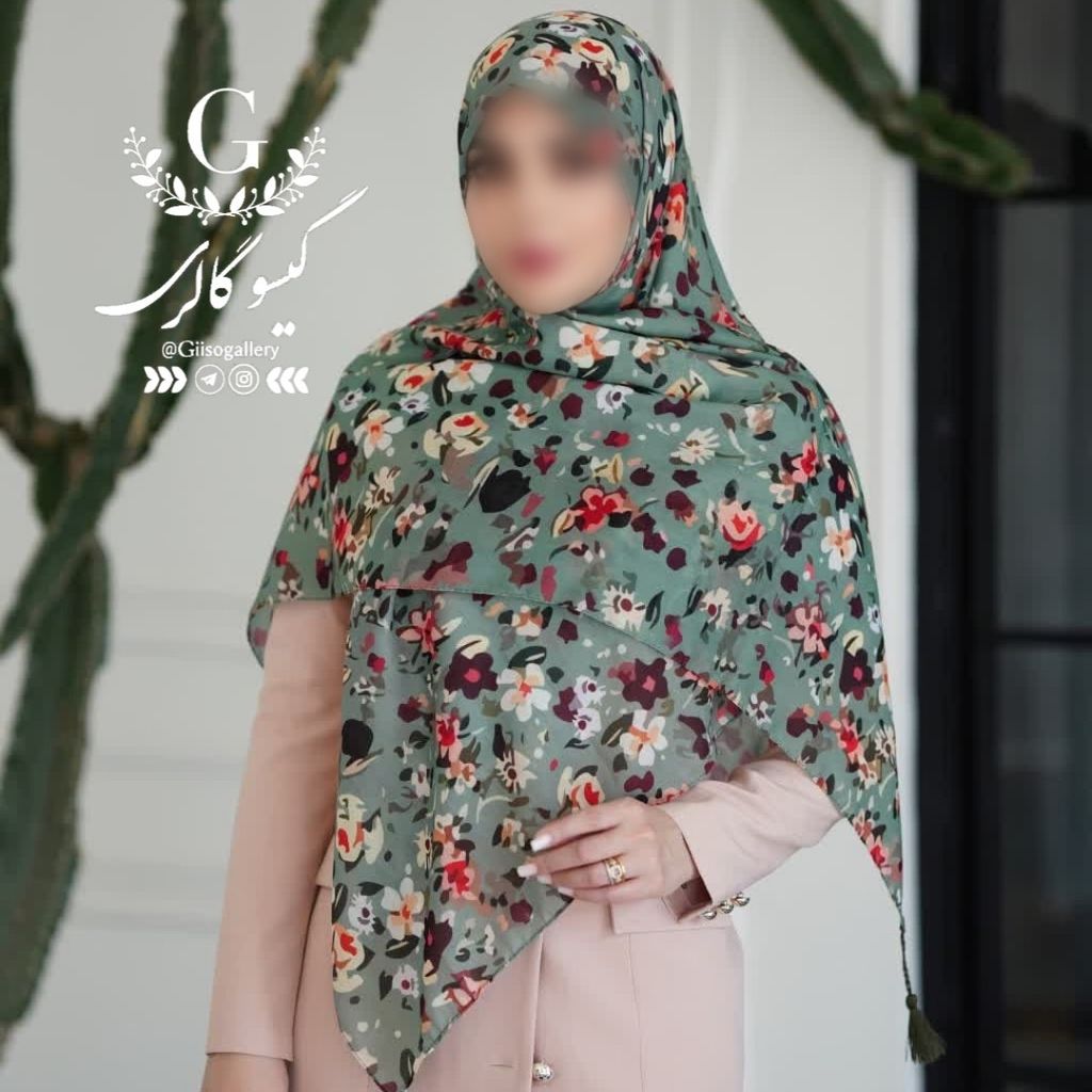 خرید آنلاین روسری  نخ اسپان اعلا قواره بزرگ طرح بندی آبرنگی  ارسال رایگان 