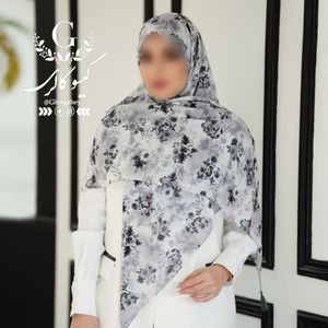 خرید اینترنتی روسری  نخ اسپان اعلا قواره بزرگ طرح بندی آبرنگی  ارسال رایگان 