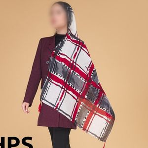 فروش اینترنتی  شال های نخی منگولدار طرح ترند رنگبندی ارسال رایگان