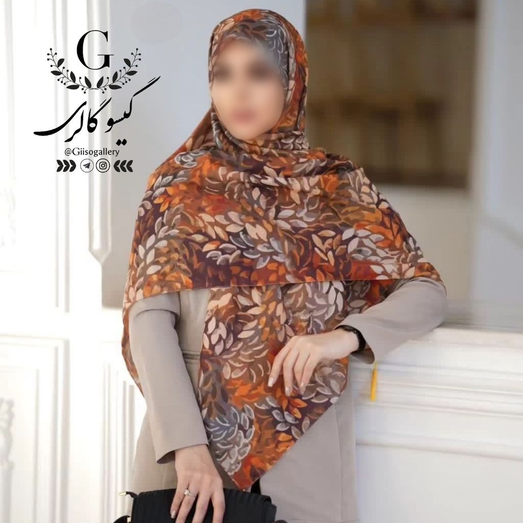 فروش اینترنتی شال اسپان نخی چهار فصل طرح آبرنگی منگولدار اعلاء برند