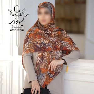 فروش اینترنتی شال اسپان نخی چهار فصل طرح آبرنگی منگولدار اعلاء برند