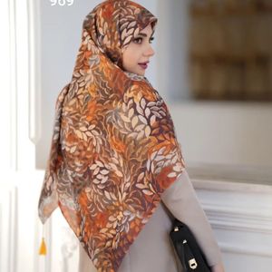 خرید آنلاین شال اسپان نخی چهار فصل طرح آبرنگی منگولدار اعلاء برند