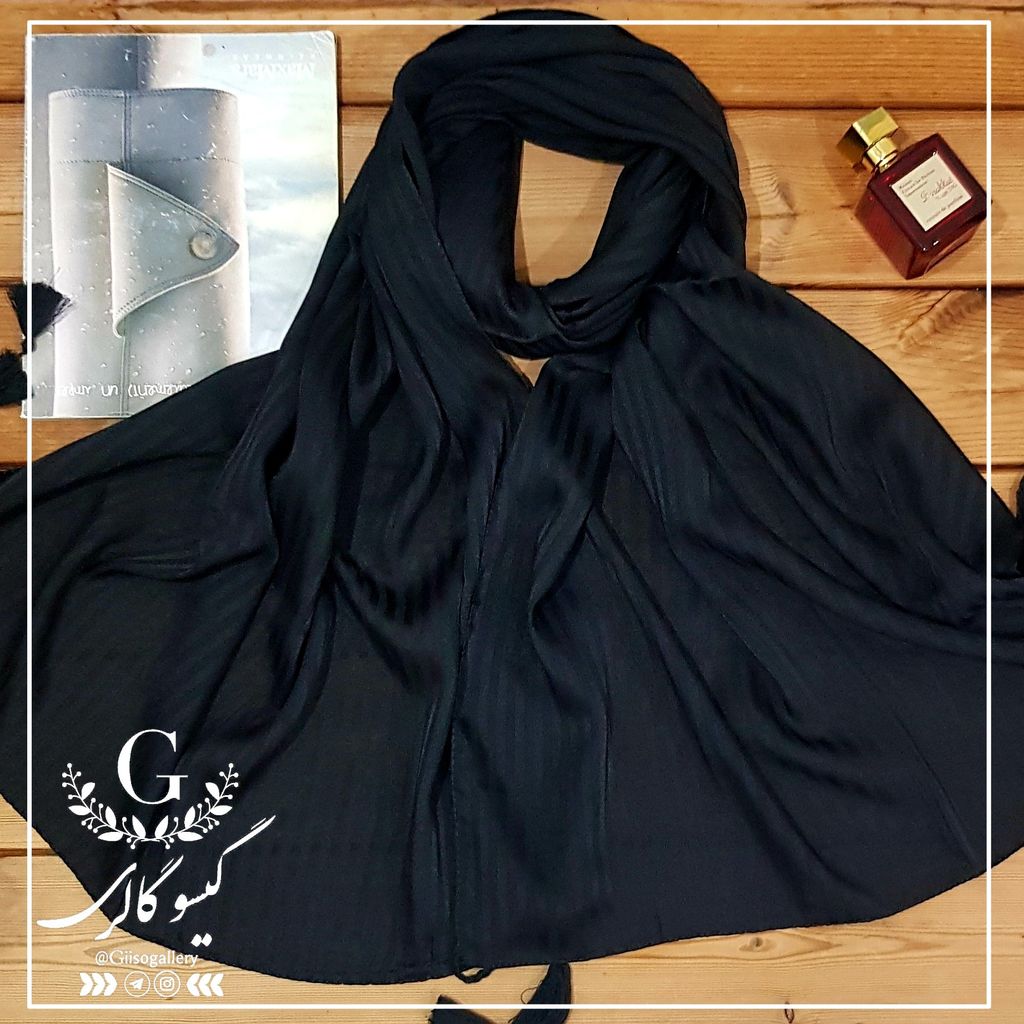 فروش اینترنتی شال مشکی مجلسی حریر شیشه ای طرح زبرا منگولدار (ارسال رایگان)