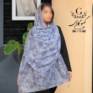 خرید اینترنتی شال پارچه اسپان نخ طرح آبرنگی منگولدار  طرحبندی