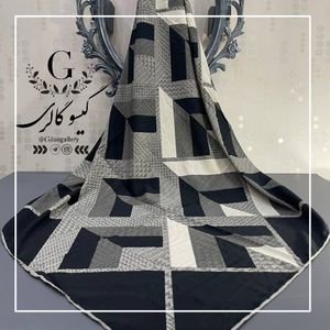 خرید اینترنتی (ارسال رایگان)روسری مشکی نسکافه ای  حریر کرپ دست دوز قواره بزرگ برند  و خوش ایست 
