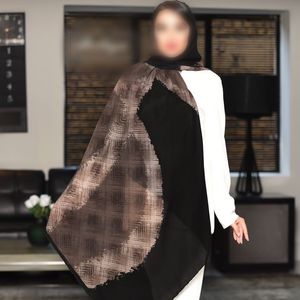 روسری مشکی نسکافه ای حریر
