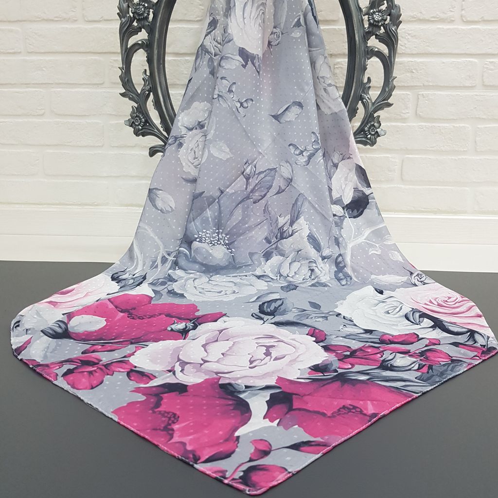 خرید اینترنتی روسری نخ کریستالی طرح گل