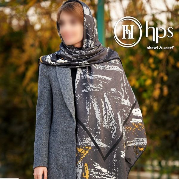 روسری کجراه نخی دستدوز قواره بزرگ برند اچ بی اس