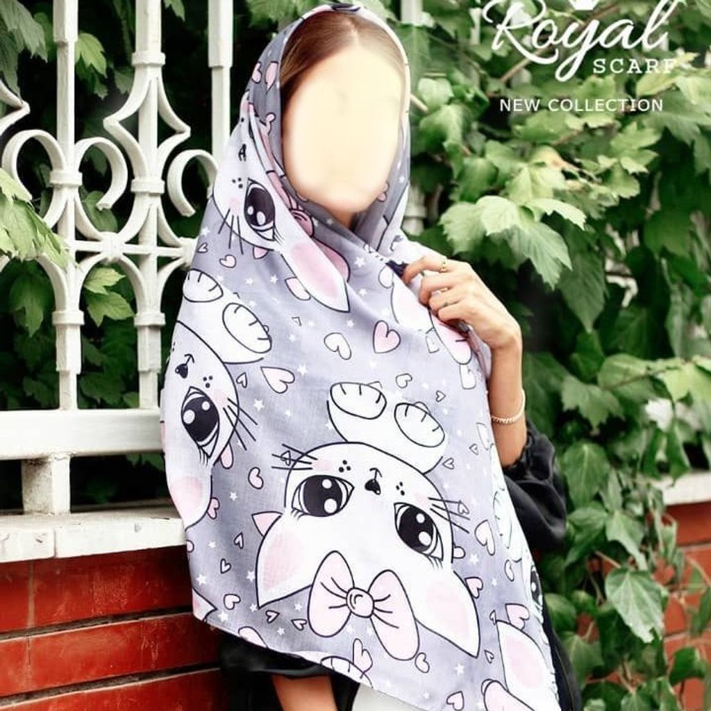 خرید آنلاین روسری نخی فانتزی طرح کیتی ملوس