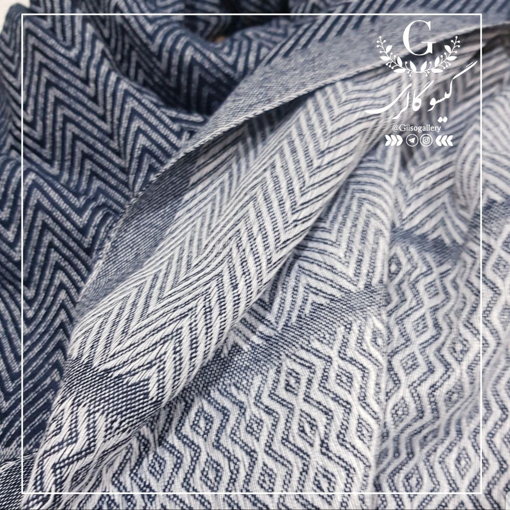 فروش اینترنتی شال کتان نخ طرح لی رنگ سرمه ای سنتی گرم بالا لب ترک