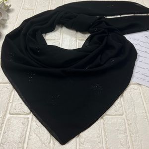 قیمت روسری کریشه نگین دار پروانه مشکی وارداتی