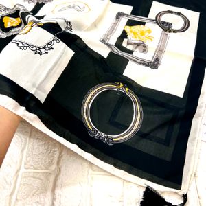 فروش اینترنتی روسری نخی  وال ترک  منگوله دار قواره 140 