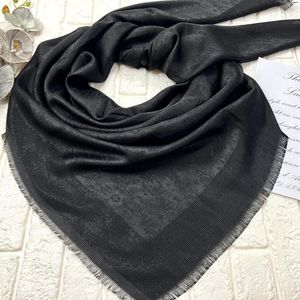 خرید آنلاین روسری مشکی  ژاکارد لمه دار  قواره بزرگ  دورو ، وارداتی  