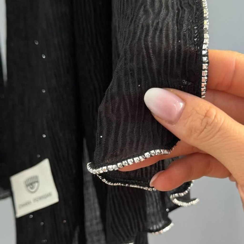 خرید آنلاین شال پلیسه برشکا  شاین دار  دور نگین وارداتی قواره 200در 75