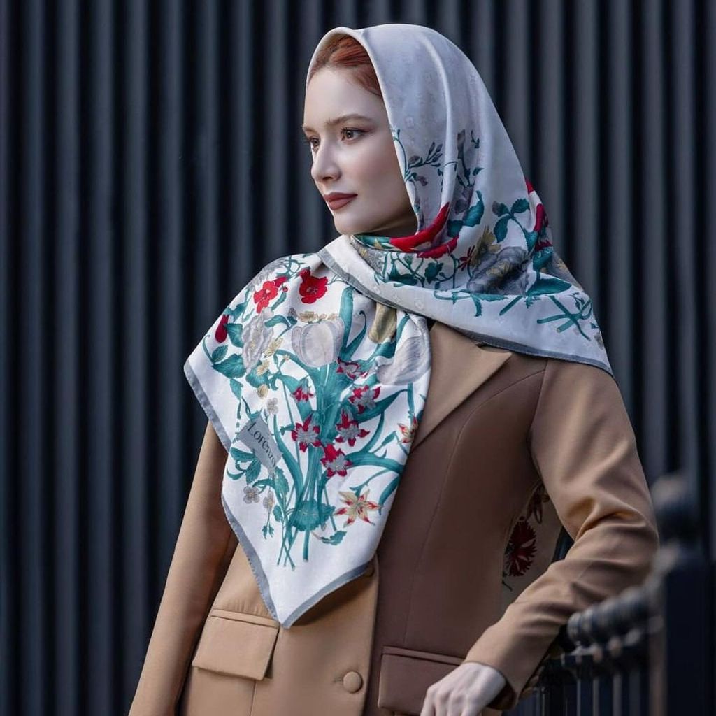 فروش اینترنتی روسری ژاکارد نخی ، قواره 120 ، ایستایی عالی