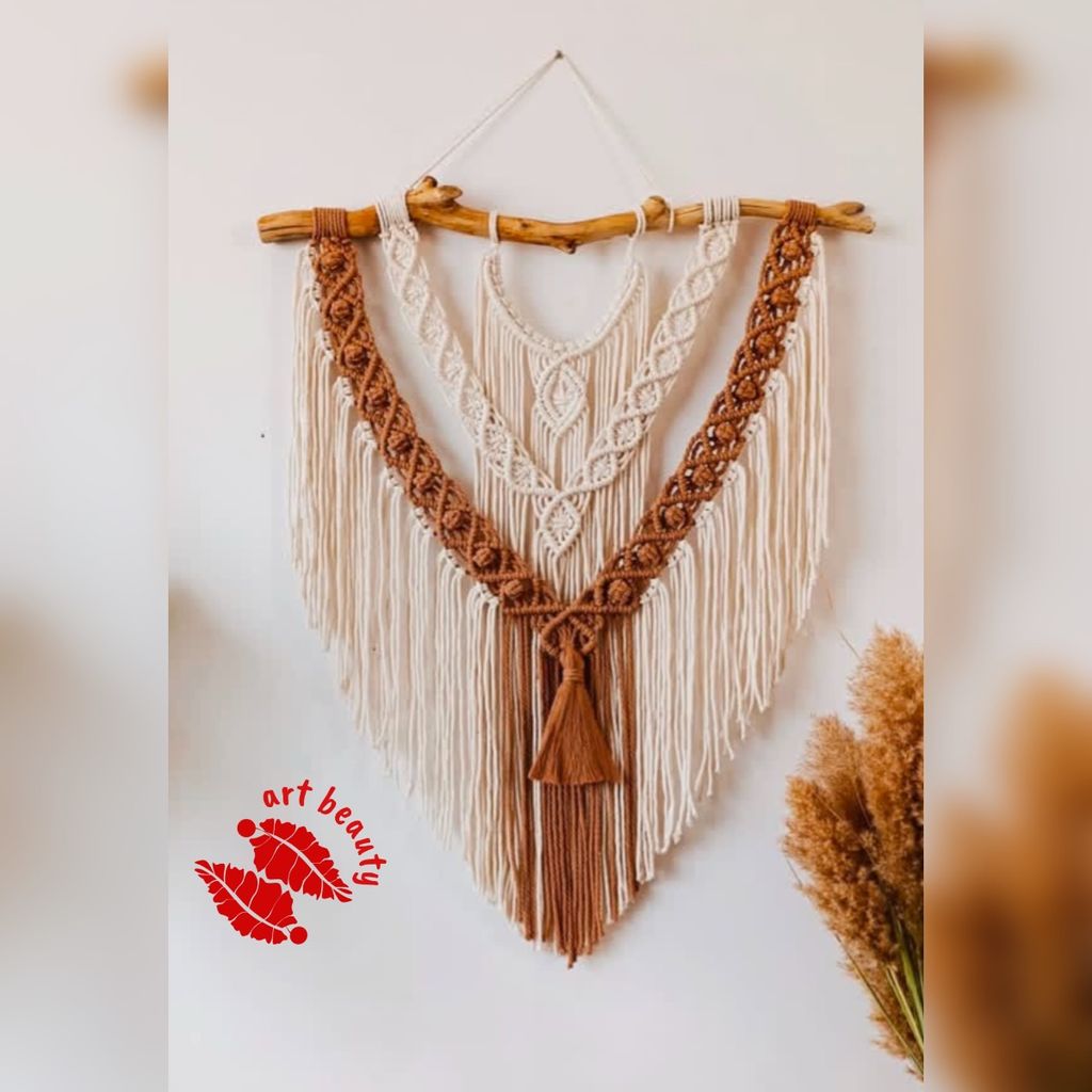 خرید اینترنتی دیوارکوب اویز دکوری مکرومه مدل ارشیدا