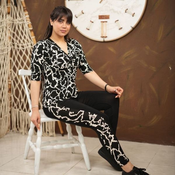 بلوز شلوار گره ای زنانه کد 1444